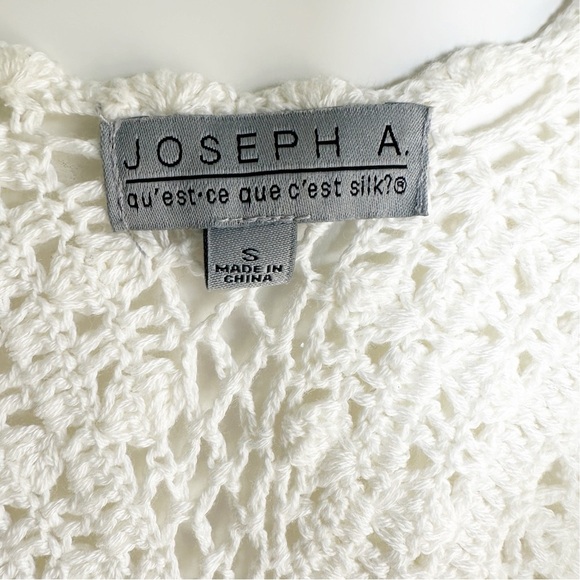 Joseph A Crochet Vest Size Small Festival Boho Hippie Ivory Color Grandma Chic - Picture 4 of 6